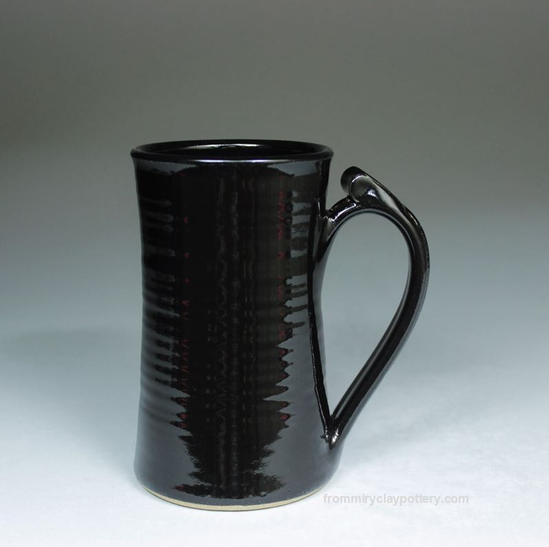 Handmade Pottery Black Steel Tall Mug